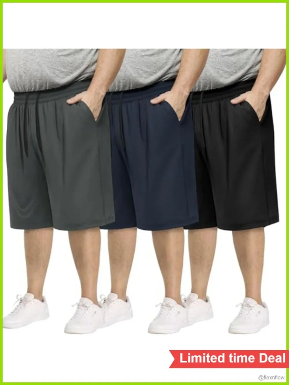 2 Pack Big & Tall Men's Gym Shorts 3XL-5XL Mesh Athletic Basketball